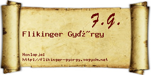Flikinger György névjegykártya